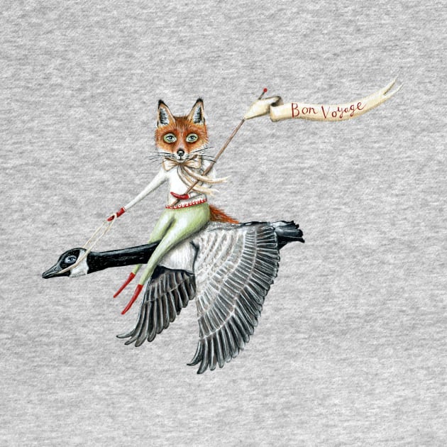 Fox flying with a Canada goose by KayleighRadcliffe